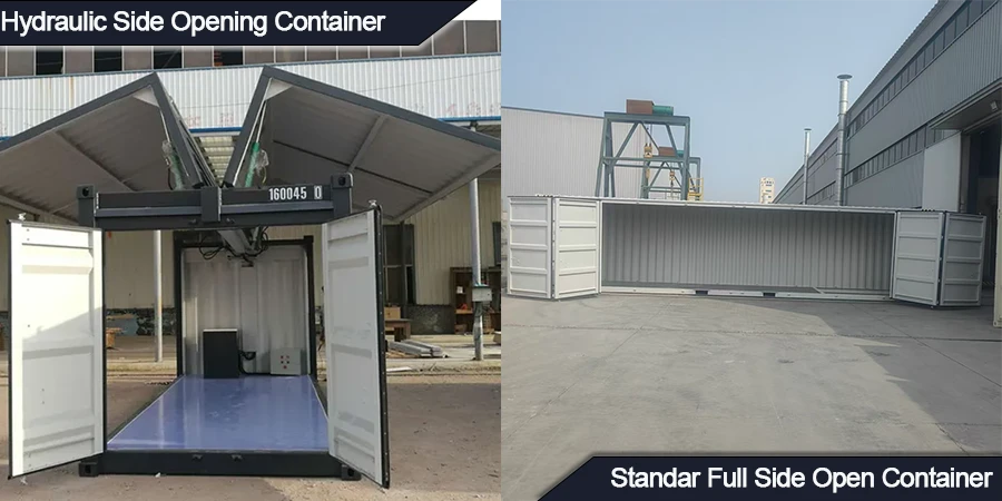 Kontener otwierany hydraulicznie na bok vs standardowy kontener otwierany na całą stronę